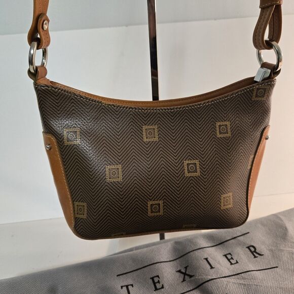 Vintage Texier Tan Leather Shoulder Bag‎ Zip Inner Pocket Single Handle France - Picture 2 of 11